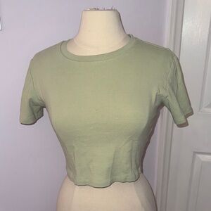 Zara Light Green Crop Top